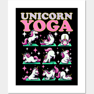 Yoga Unicorn Funny Cute Magical Namaste Meditation Posters and Art